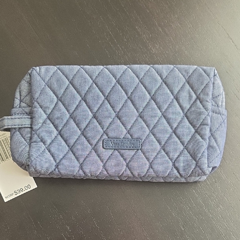 Vera Bradley Quilted Faux Denim Cosmetic Bag